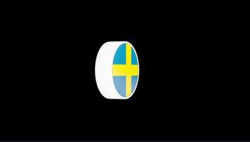 redigerbar 3d Sverige flagga dyka upp täcka över för stock och social media innehåll video
