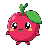 An apple with a green leaf on it vector