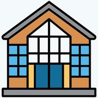 A building with windows and a door vector