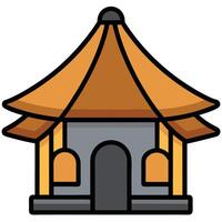 A chinese temple icon on a white background vector