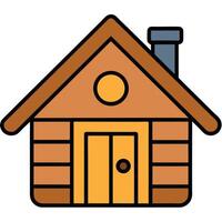 A log cabin icon on a white background vector