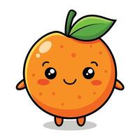 An orange character with a green leaf on its head vector