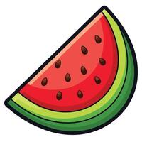 A slice of watermelon is shown on a white background vector
