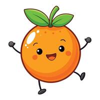 An orange character with arms and legs vector