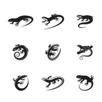 Collection of Lizard Silhouette Design - Lizard Reptile illustration vector