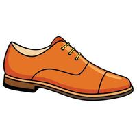 An orange shoe with a brown sole vector