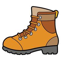 An orange boot with brown laces vector