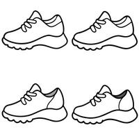 Four shoes with laces on the sides vector