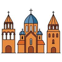 Church icons white background vector