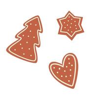 Gingerbread cookies in the shape of a Christmas tree. illustration vector