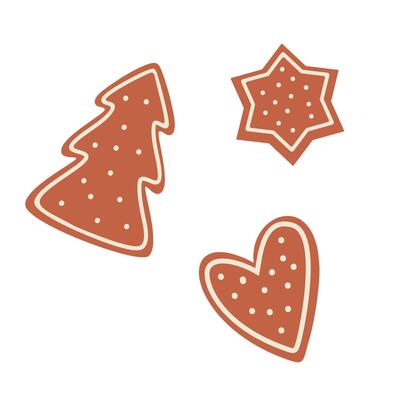 Gingerbread cookies in the shape of a Christmas tree. illustration