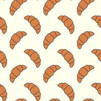 Seamless pattern with croissants. Food background. flat illustration. vector