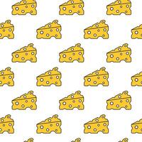 Seamless Pattern with Cheese on a white background. flat illustration. vector