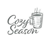 Cozy Season, Christmas Quotes design for print or use as card, sticker, flyer or T Shirt vector