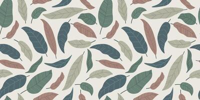 seamless pattern with stylized leaves. Palette in boho style. Scandinavian style. vector