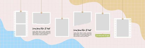 Collage grid photo effect vector