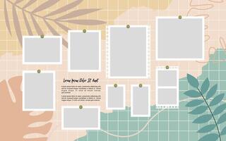 digital photo wall template vector
