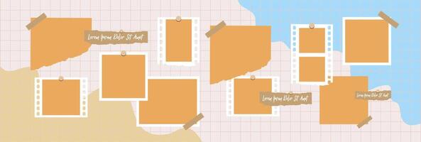 grid digital photo collage design template vector