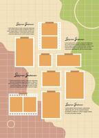 abstract photo frames and digital photo wall template vector
