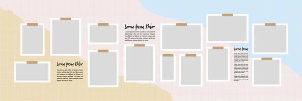 Collage of realistic frames Border vector
