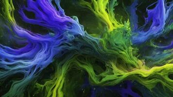 Dynamic Liquid vibrant colors abstract background. swirling liquids, cell shading, soft lighting animation video