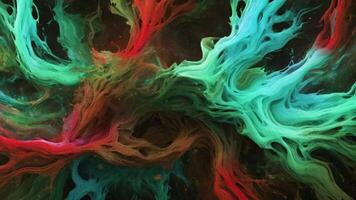 Dynamic Liquid vibrant colors abstract background. swirling liquids, cell shading, soft lighting animation video