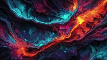 Multi-coloured abstract background with swirls of graduating colours, soft movement of colour fluid fusion video