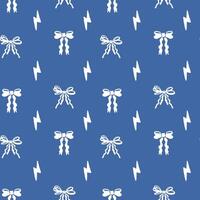 Blue Bows and Lightning Pattern vector