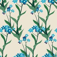 Elegant Blue Forget Me Not Pattern vector
