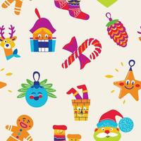 Christmas Elements Pattern Dark vector