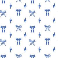 Blue Bows and Lightning Pattern vector