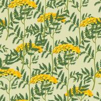 Yellow Wildflowers Botanical Pattern vector