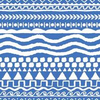 Blue Geometric Border Striped Pattern vector