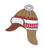 Earflap Hat With Festive Patterns vector