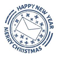 Blue Happy New Year Envelope vector