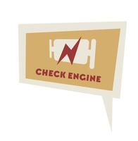 Engine Check Warning Icon vector