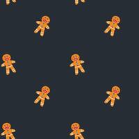Gingerbread Cookie Seamless Pattern vector