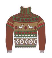Sweater With Reindeer And Trees vector