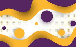 a purple and yellow background with circles and dots vector