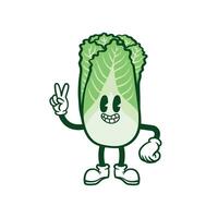 chinese cabbage groovy style vector