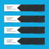 Editable web banner template set. Trendy modern flat material design style. vector