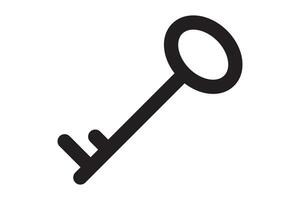 Key icon for lock and open door in house. Safety and security protection symbol. vector