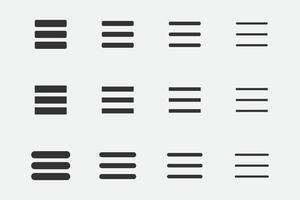 Line icon element design. Set interface menu symbol. List icons outline style. vector