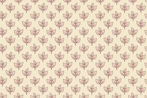 Hand drawn floral pattern design. Simple ornament with plant and leaf. vector