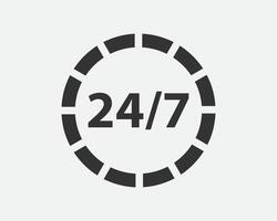24 Hours a day service icon symbol vector