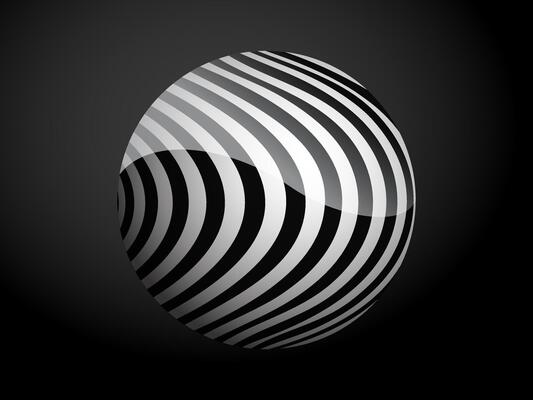 Abstract pattern cover black and white 3D ball. illustration on dark background.