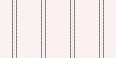 Textile fabric vertical background, linen seamless pattern textile. Customized stripe texture lines in sea shell and black colors. vector