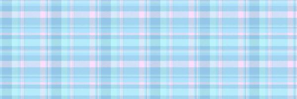 Dye plaid tartan pattern, famous fabric background seamless. Micro textile texture check in cyan and light colors. vector