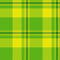 Industry plaid fabric, platform check background pattern. Sixties tartan seamless textile texture in green and bright colors. vector