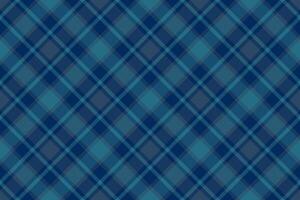 Infant fabric pattern, fade textile texture check. Masculine seamless background tartan plaid in cyan and blue colors. vector